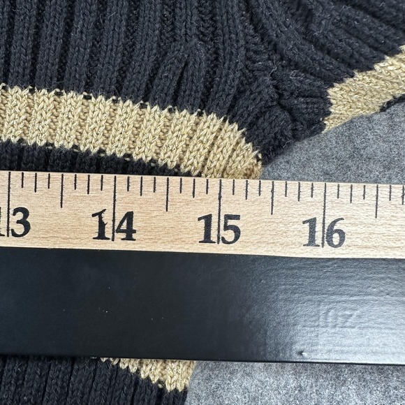 Ralph Lauren Black Label Sweater Womens Small Stripe Shawl Collar Buckle Toggle - Picture 8 of 13